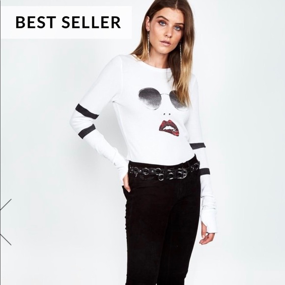 Lauren Moshi Tops - Lauren Moshi Mckinley Pierced Biting Lip Face $149